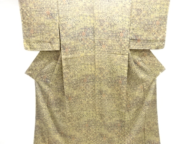 JAPANESE KIMONO / ANTIQUE KIMONO / TAISHO ROMAN STYLE / SARASA PATTERN